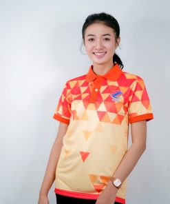 เสื้อโปโล สีส้ม + สกีน สีส้มออน