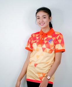 เสื้อโปโล สีส้ม + สกีน สีส้มออน