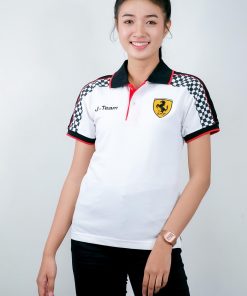 เสื้อโปโล สีขาว + ขอบสีดำ