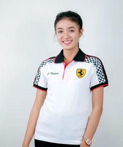 เสื้อโปโล สีขาว + ขอบสีดำ