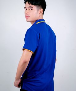 เสื้อโปโล สีน้ำเงินเข็ม ขอบเหลือง