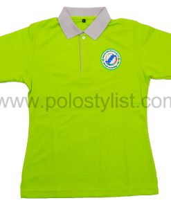 เสื้อโปโล สีเขียวอ่อน + ปกสีเทา