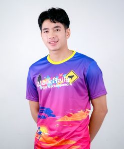 เสื้อคอกลม ไล่สี สีน้ำเงิน สีชมพู