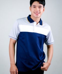 เสื้อโปโล สีขาว สีน้ำเงิน สีเทา