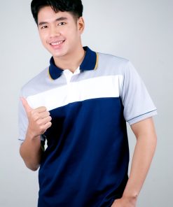 เสื้อโปโล สีขาว สีน้ำเงิน สีเทา