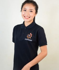 เสื้อโปโลหญิงสีดำ ปัก KAOPANWA