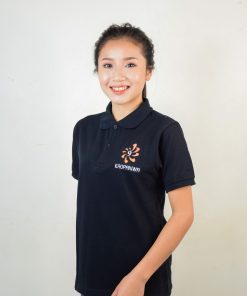 เสื้อโปโลหญิงสีดำ ปัก KAOPANWA