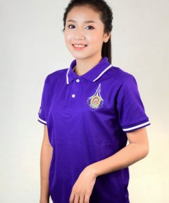 เสื้อโปโลหญิง สีม่วง + ปัก VIET ENG