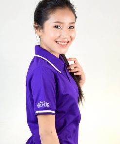เสื้อโปโลหญิง สีม่วง + ปัก VIET ENG