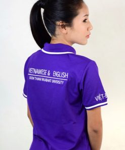 เสื้อโปโลหญิง สีม่วง + ปัก VIET ENG