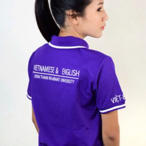 เสื้อโปโลหญิง สีม่วง + ปัก VIET ENG