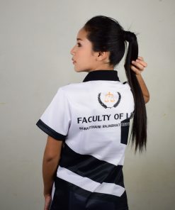 เสื้อโปโลหญิง สีขาวดำ + ลายม้าลาย
