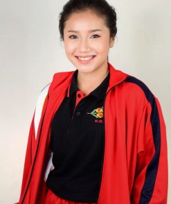 เสื้อเจ็คเก็ต สีแดง แถบดำ