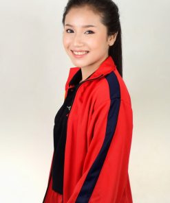 เสื้อเจ็คเก็ต สีแดง แถบดำ