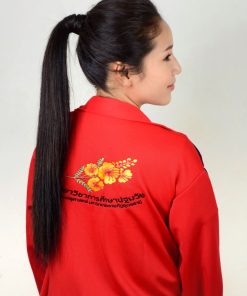 เสื้อเจ็คเก็ต สีแดง แถบดำ