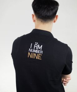 เสื้อโปโลสีดำ + สกรีน I AM NUMBER NINE