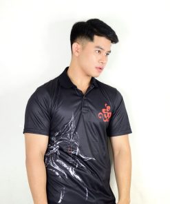เสื้อโปโลสีดำ + พิมพ์ลาย ARTS