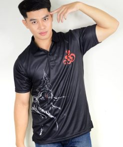 เสื้อโปโลสีดำ + พิมพ์ลาย ARTS